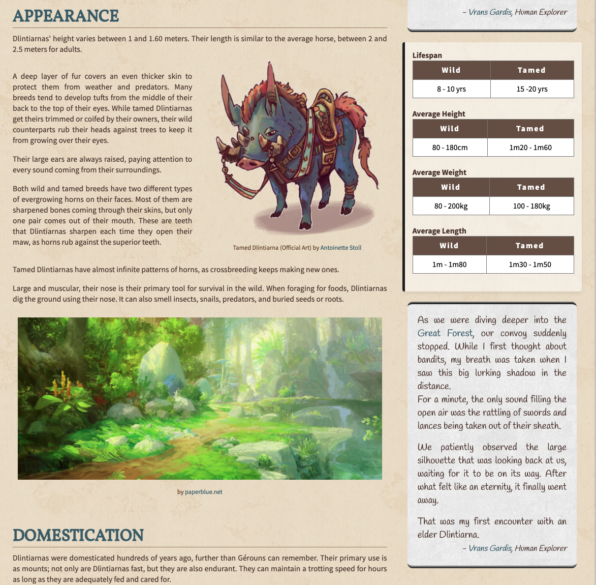  Example of a fantasy world building template, this is a spell article on world anvil